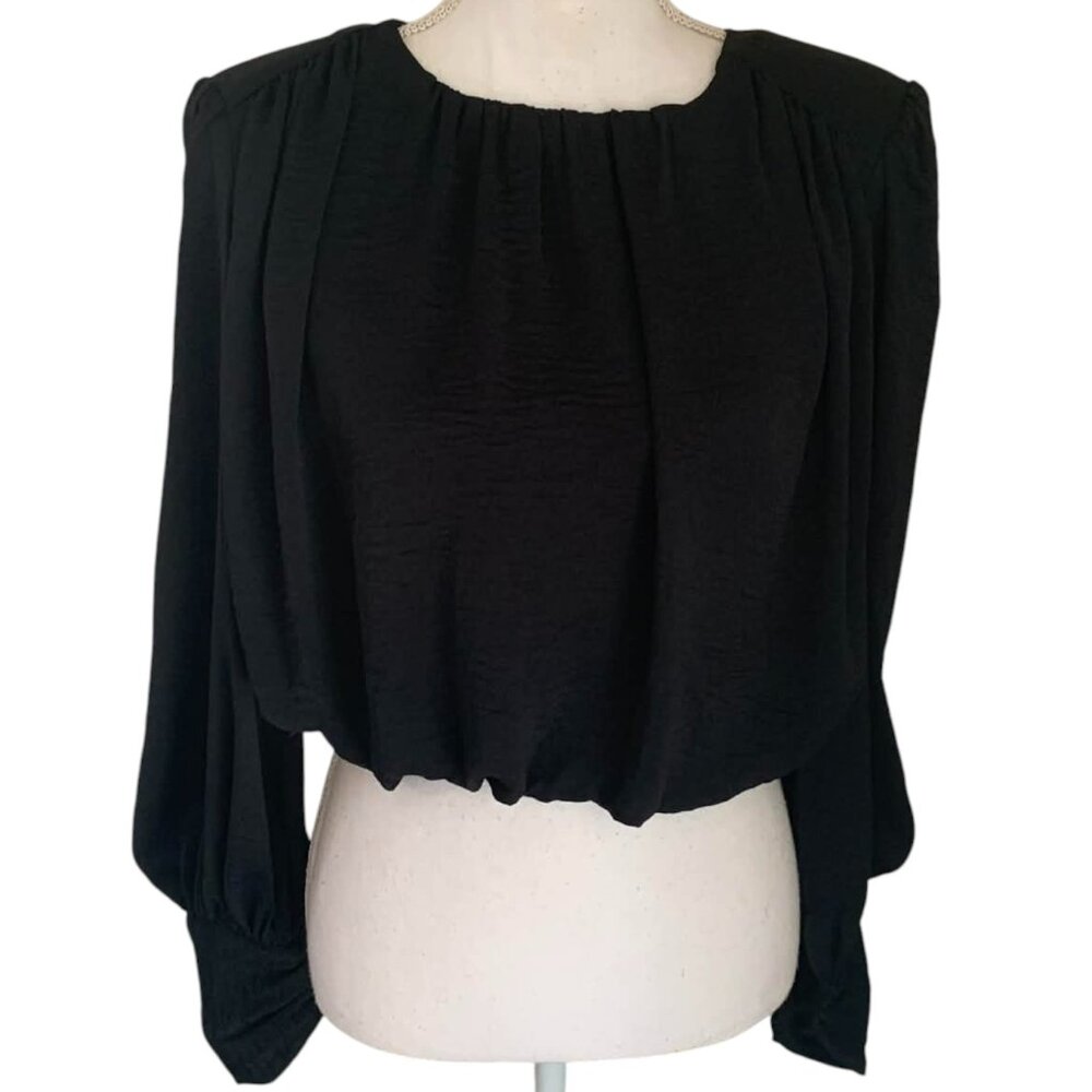 Do+Be Padded Shoulder Buttoned Cuffs Pleated Loos… - image 6